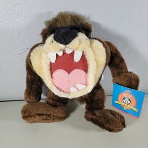 Tasmanian Devil Plush Looney Tunes New With Tags VTG Size 9" Tall